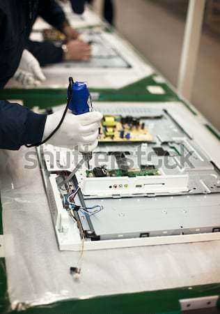 Manual trabajador producción línea electrónico técnico Foto stock © wellphoto