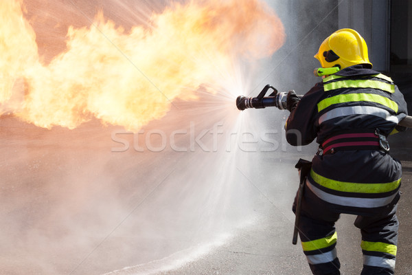 消防隊員 行動 消防隊員 火 訴訟 商業照片 © wellphoto