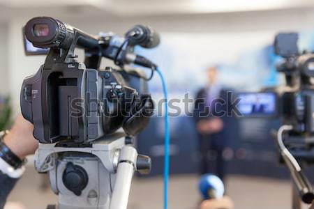 News conferenza evento videocamera comunicazione stampa Foto d'archivio © wellphoto