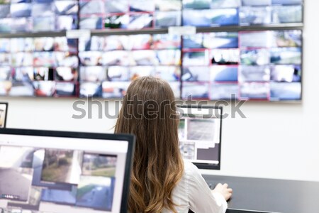 Security system operator. Control room. Stock photo © wellphoto