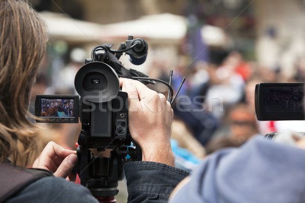 Evento videocamera televisione microfono comunicazione media Foto d'archivio © wellphoto