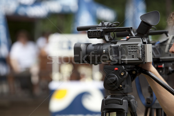 Videocamera evento mano televisione tecnologia microfono Foto d'archivio © wellphoto