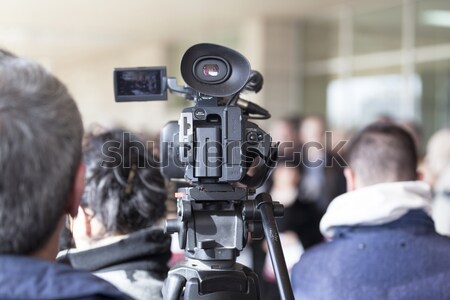 Evenement videocamera televisie communicatie druk live Stockfoto © wellphoto