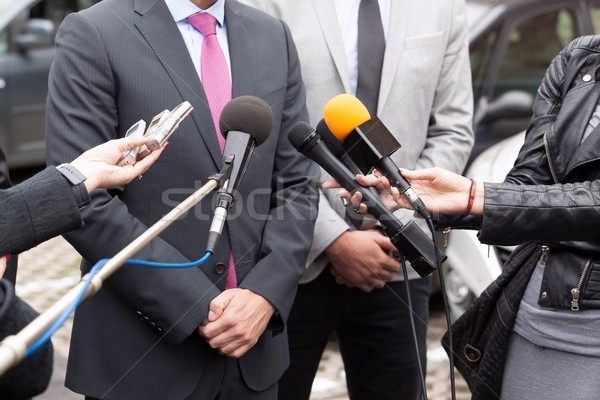 Medya görüşme işadamı işadamı politikacı Stok fotoğraf © wellphoto