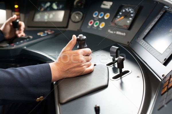 Vasút mérnök vonat sofőr kezek metró Stock fotó © wellphoto