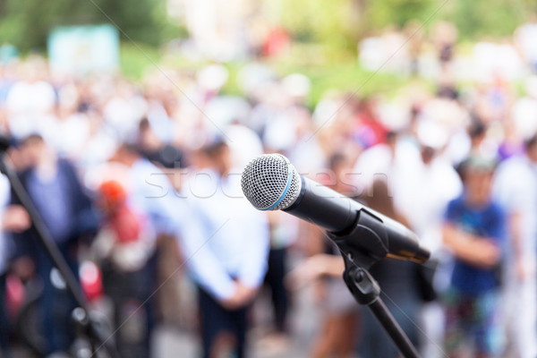 Foto stock: Público · micrófono · enfoque · borroso · audiencia