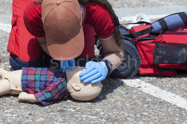 Infant dummy first aid Stock photo © wellphoto