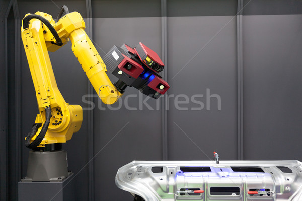 Automated scanning. 3D Scanner mounted on robotic arm. Stock photo © wellphoto