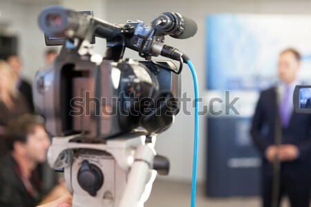 Videocamera evenement televisie communicatie media focus Stockfoto © wellphoto