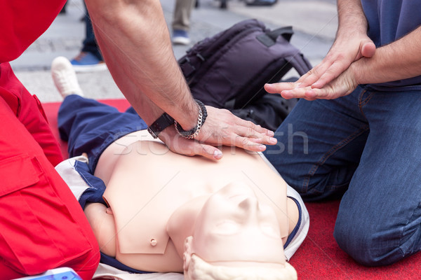 First aid training detail. CPR. Stock photo © wellphoto