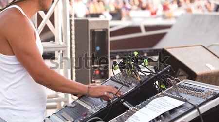 Hand over music mixer  Stock photo © wellphoto