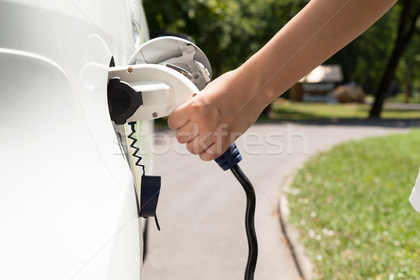 Stock photo: Electric vehicle charging