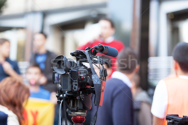 Protestu publicznych demonstracja ulicy kamery wideo technologii Zdjęcia stock © wellphoto