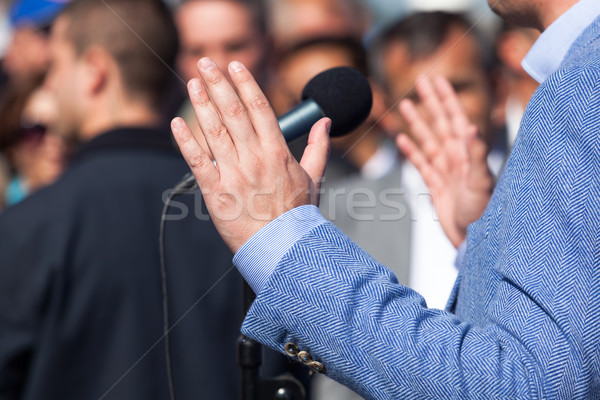 Statista imprenditore discorso presentazione fronte pubblico Foto d'archivio © wellphoto