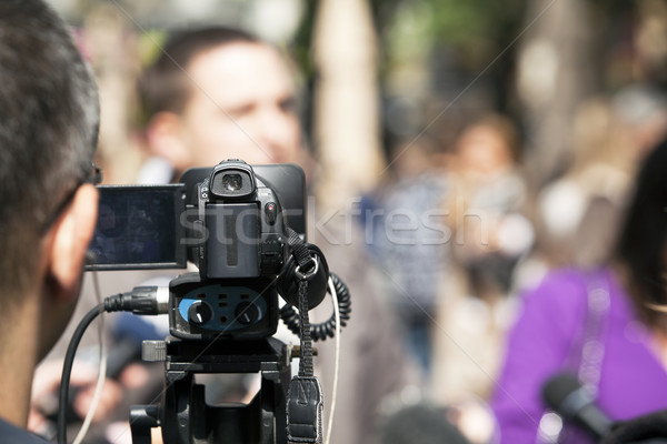 Kamery wideo przypadku telewizji technologii komunikacji naciśnij Zdjęcia stock © wellphoto