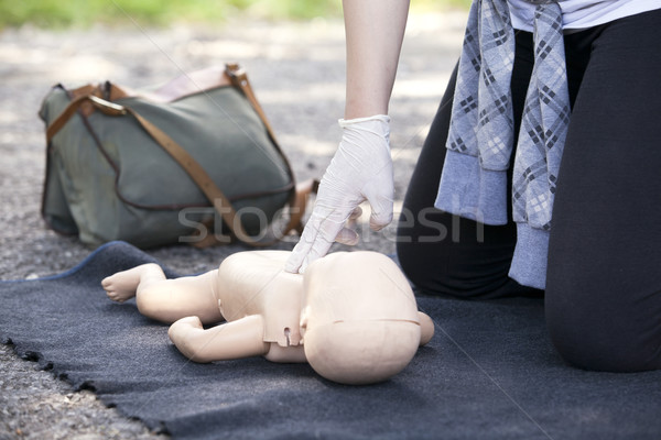 Infant dummy first aid Stock photo © wellphoto