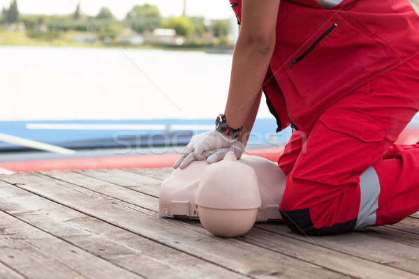 Drowning first aid. CPR. Stock photo © wellphoto