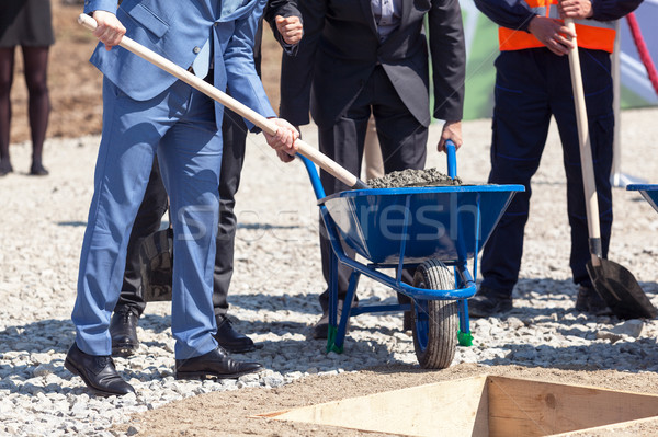 Foto stock: Base · piedra · ceremonia · gente · de · negocios · nuevos