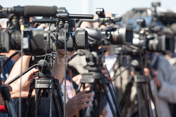 Nouvelles conférence événement caméra vidéo médias main [[stock_photo]] © wellphoto