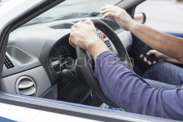 Aprender a conducir coche mano conducción tráfico Foto stock © wellphoto