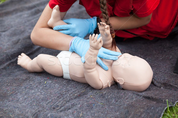 Baby CPR dummy first aid training Stock photo © wellphoto