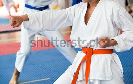 Karate képzés sport fehér küzdősportok erő Stock fotó © wellphoto