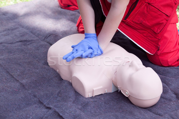Cardiopulmonary resuscitation - CPR. Cardiac massage. Stock photo © wellphoto