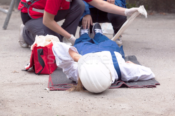First aid after workplace accident Stock photo © wellphoto