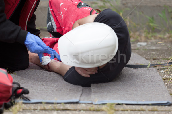 Work accident. First aid training. Stock photo © wellphoto