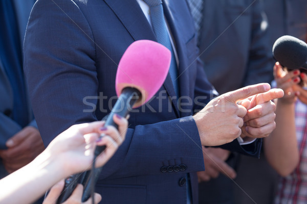 Media interview. Hand gesture. Business person. Stock photo © wellphoto