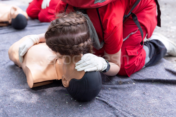 First aid training concept. CPR. Stock photo © wellphoto