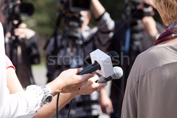 Tv interview uitzending journalistiek nieuws Stockfoto © wellphoto