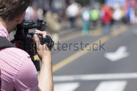 Olay video kamera sokak protesto televizyon iletişim Stok fotoğraf © wellphoto