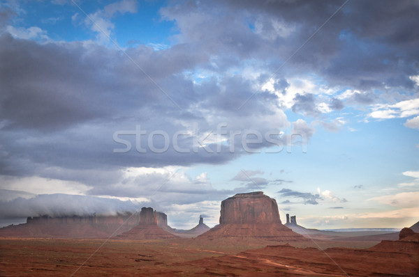 big cloud on mesa in Monument valley Stock photo © weltreisendertj