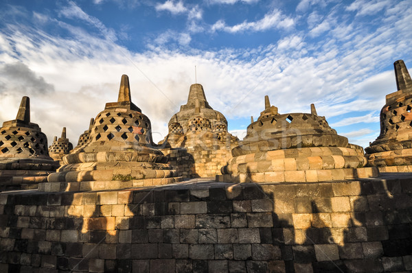 Templo complejo java Indonesia fondo amanecer Foto stock © weltreisendertj