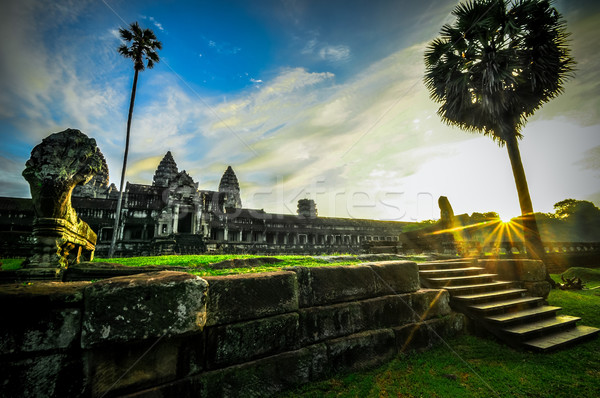 Giant tree covering Ta Prom and Angkor Wat temple, Siem Reap, Ca Stock photo © weltreisendertj