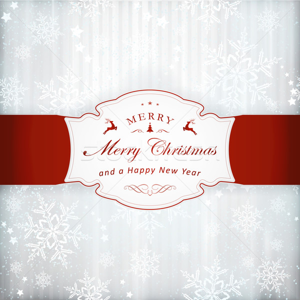 Ezüst karácsony meghívó címke absztrakt függőleges Stock fotó © wenani