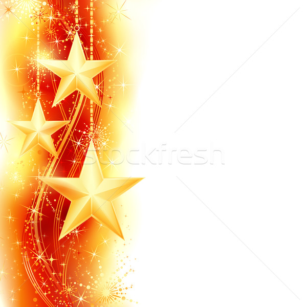 Rot golden Sterne Grenze Rahmen Sternen Stock foto © wenani