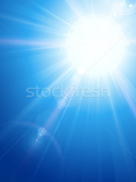 Blue sky with sun and lens flare Stock photo © wenani