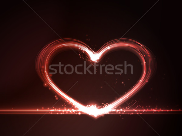 Red glowing heart Stock photo © wenani