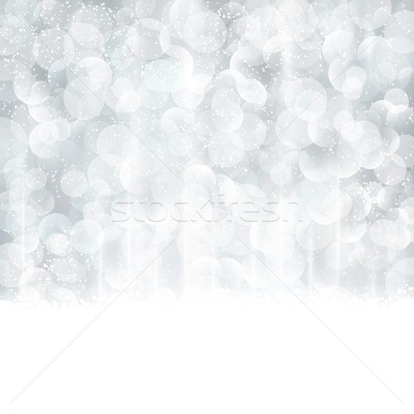 Abstract zilver christmas winter wazig lichten Stockfoto © wenani