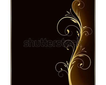 Eleganten dunkel golden floral Design Elemente Stock foto © wenani