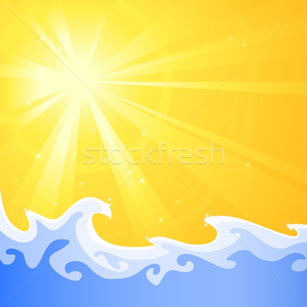 Hot summer sun and cool relaxing water waves Stock photo © wenani