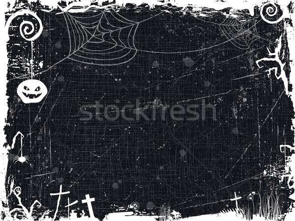 1409018_Black_and_white_grunge_Halloween_frame Stock photo © wenani