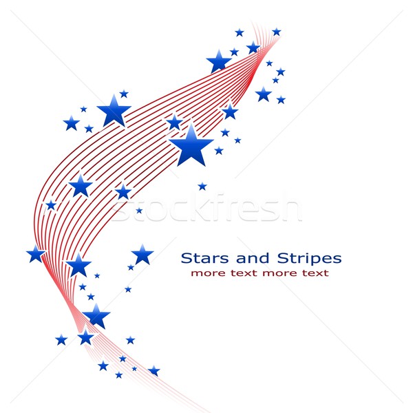 Kék piros csillagok csíkok hullámos vonalak Stock fotó © wenani