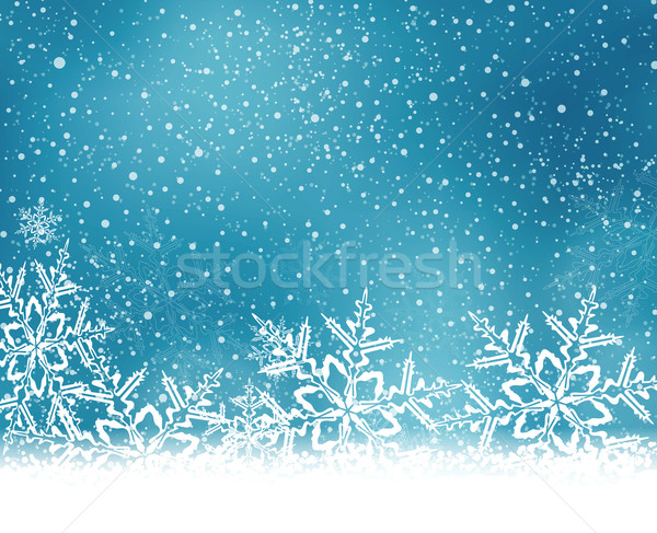 Niebieski biały christmas zimą śniegu Zdjęcia stock © wenani