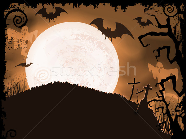 Spooky orange Halloween night Stock photo © wenani