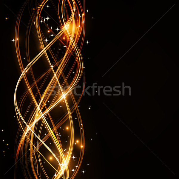 Stock photo: Abstract wavy pattern with stars