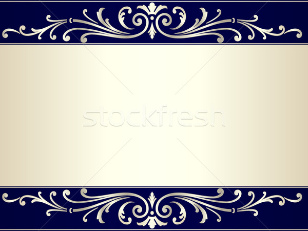 Vintage scroll zilver beige Blauw elegante Stockfoto © wenani