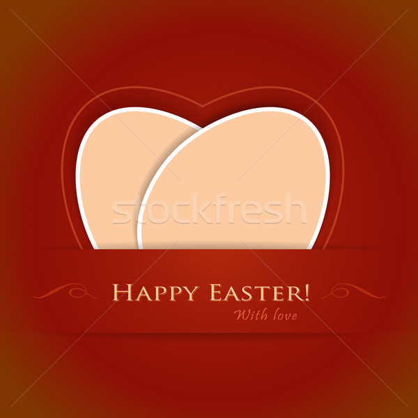 Red beige Happy Easter background Stock photo © wenani